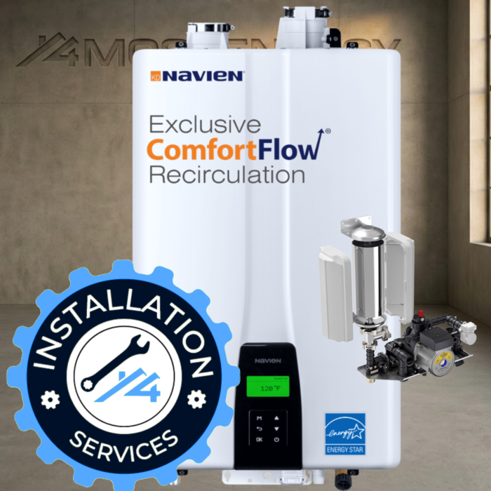 Navien NPE-240A Tankless Water heater with recirculation pump comfort flow 4most energy tankless services