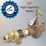 Hydronic boiler pressure reducing fill valve bronze