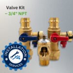 Tankless water heater valve kit with isolation valves