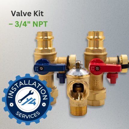 Tankless water heater valve kit with isolation valves