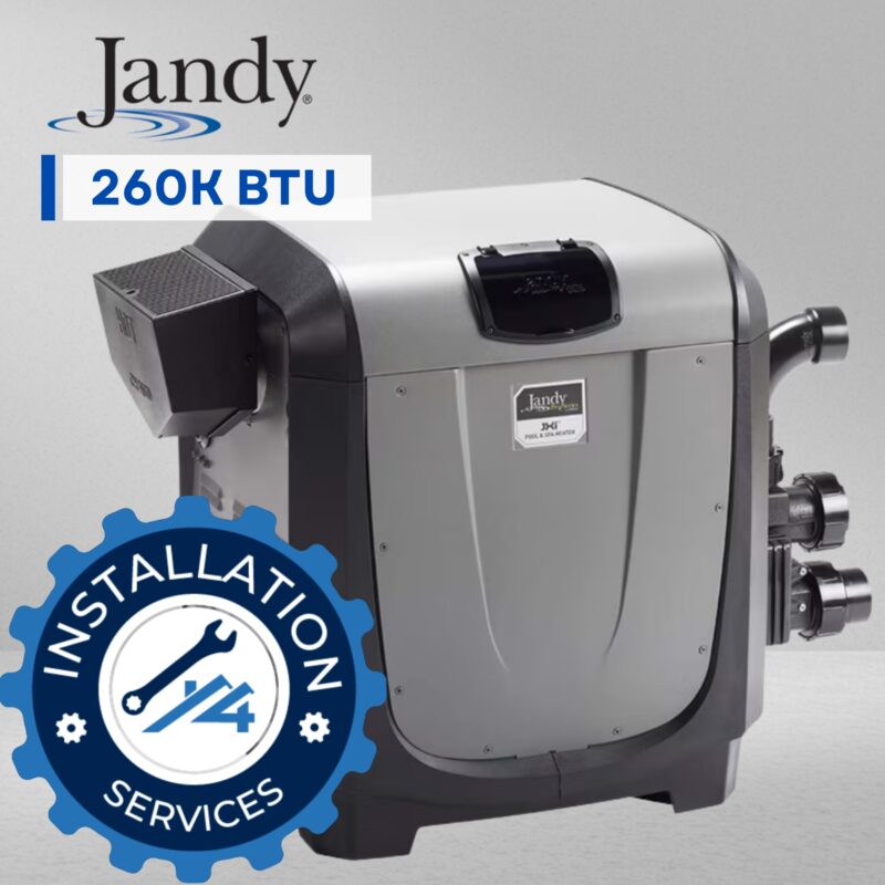 Jandy JXi260 260,000 BTU Ultra-Compact Low-NOx Natural Gas Pool & Spa Heater – Mid-Range Model for Residential Pools