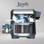 Jandy JXi Series Gas Pool Heater – Internal Cutaway Diagram Showing Heat Exchanger, Burner, and Water Flow System