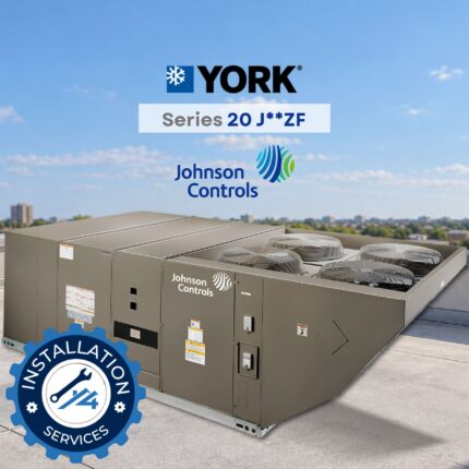 York Series 20 ZF (J**ZF) standard-efficiency packaged rooftop unit, 15 to 25 ton gas heat / electric cooling